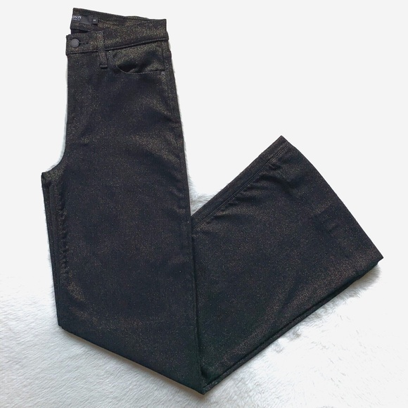 HUDSON Holly High Rise Black Gold Wide Leg Trouser Stretch Jeans - Picture 6 of 12
